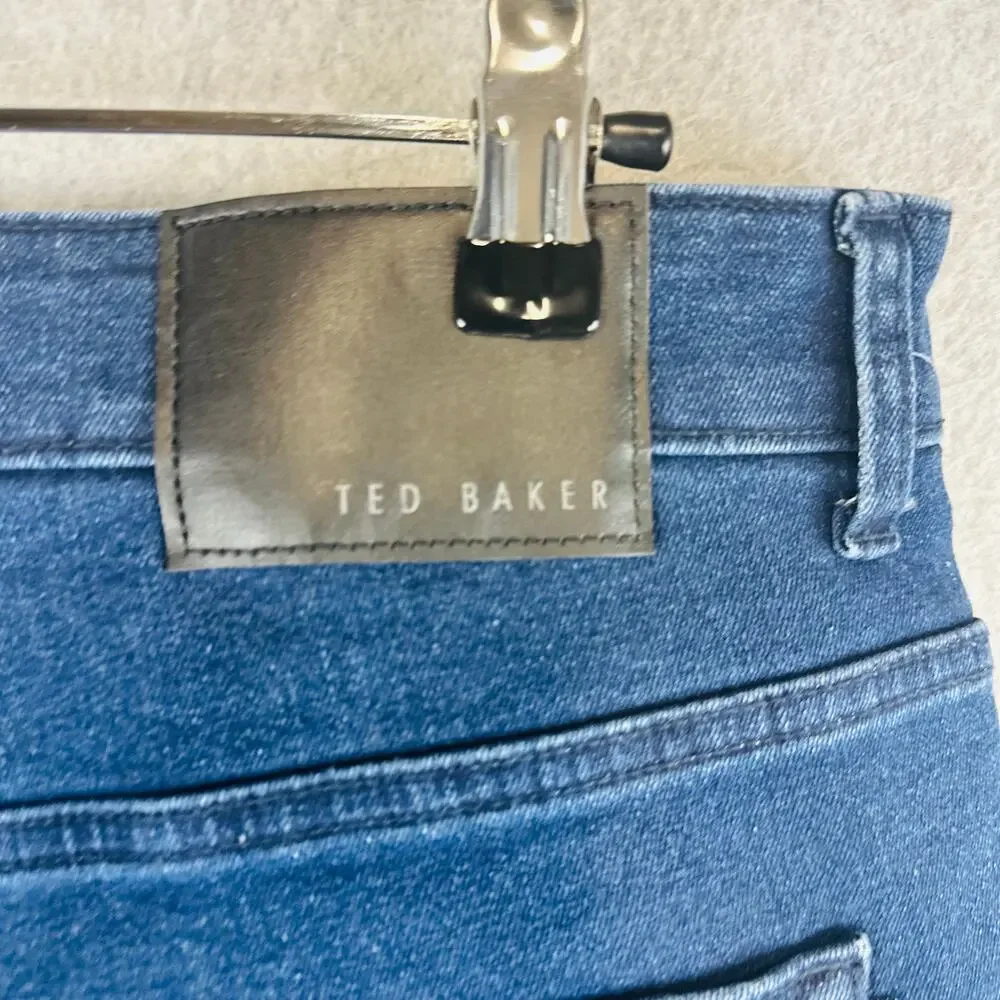 Ted Baker Mens 34 X 30 Jeans Slim Blue Denim Pockets Stretch Pockets 1889005